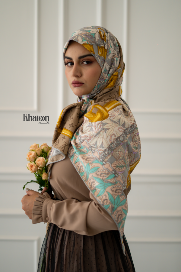 روسری ابریشم ژاکارد jc0014