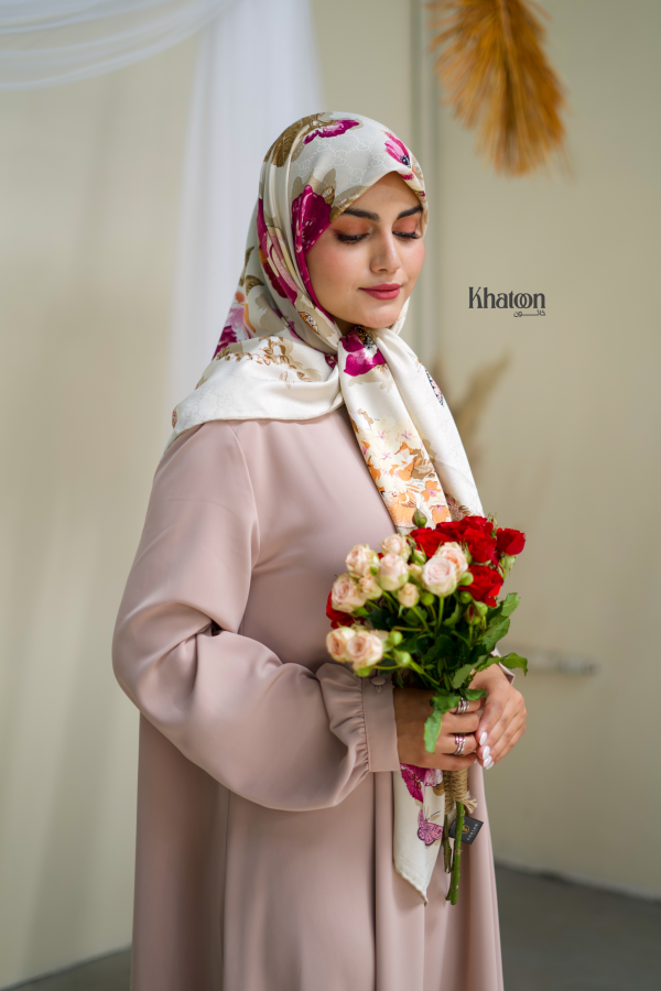 روسری ابریشم ژاکارد jc008