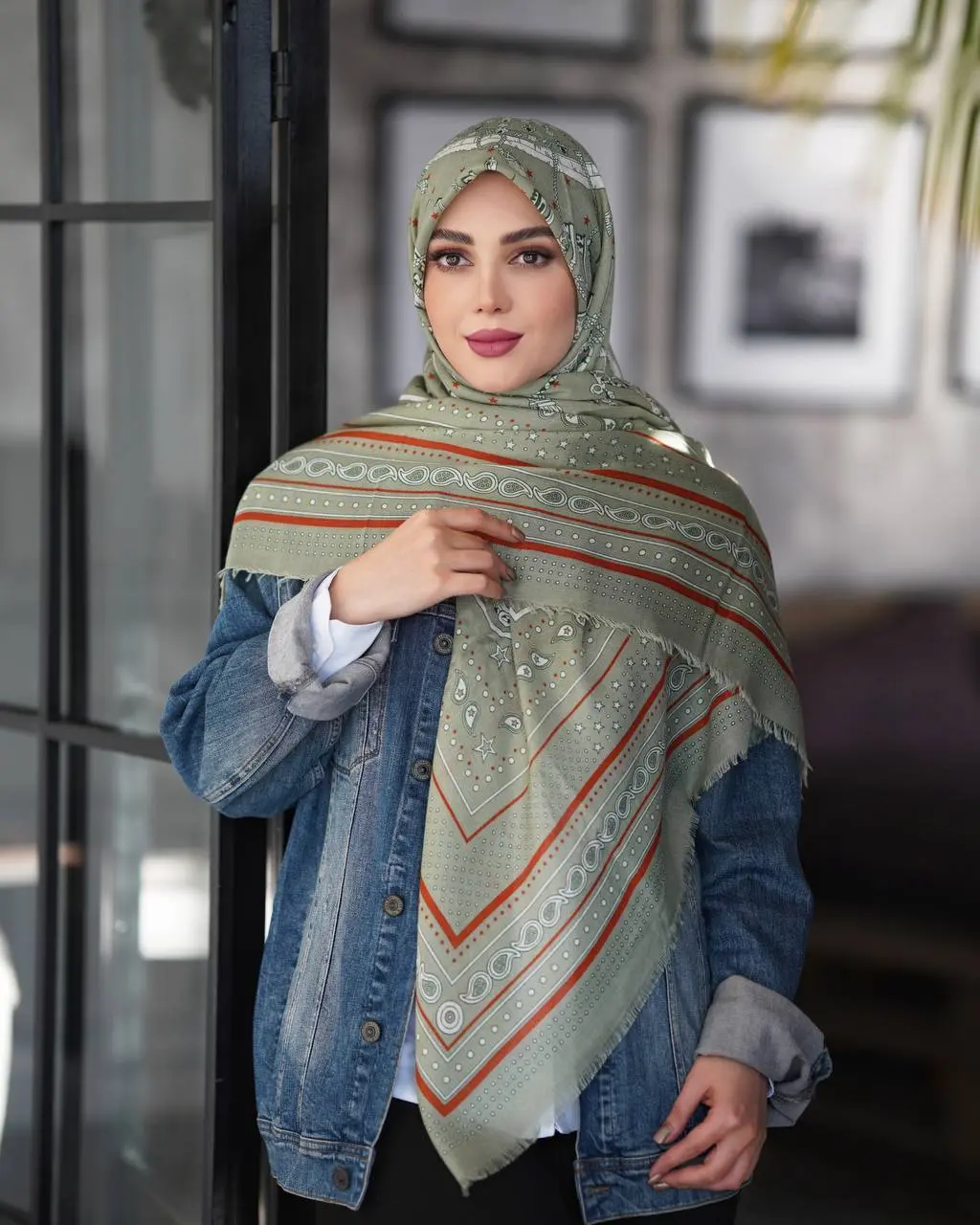 روسری نخ پنبه وارداتی si1118 روسری نخ پنبه وارداتی si1118