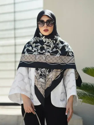 روسری ابریشم ژاکارد gu002