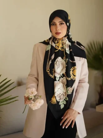 روسری ابریشم ژاکارد gu010