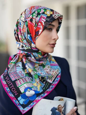 روسری ابریشم توویل Te001