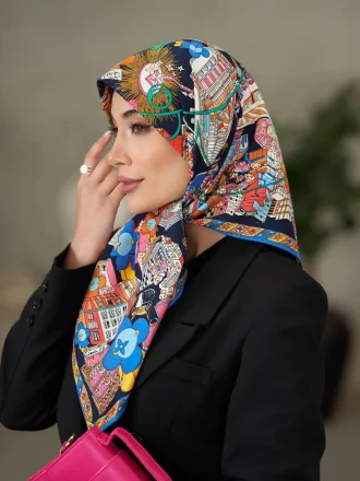 روسری ابریشم توویل Te002-1